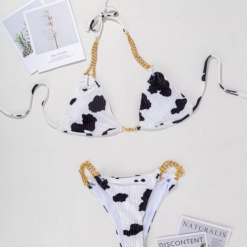 Cow Print Cutie Bikini - Women's Swimwear Bikini Set