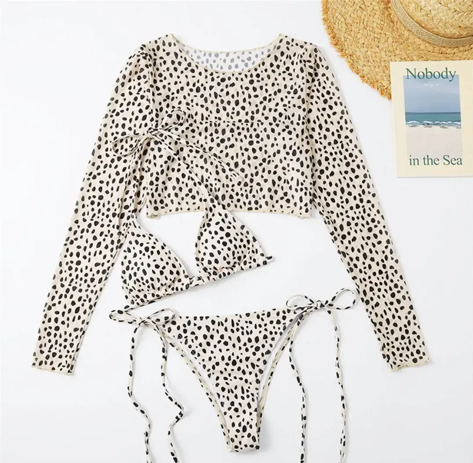 Goddess Cover-Up Long Sleeve - Women's Swimwear Three-Piece Bikini Set