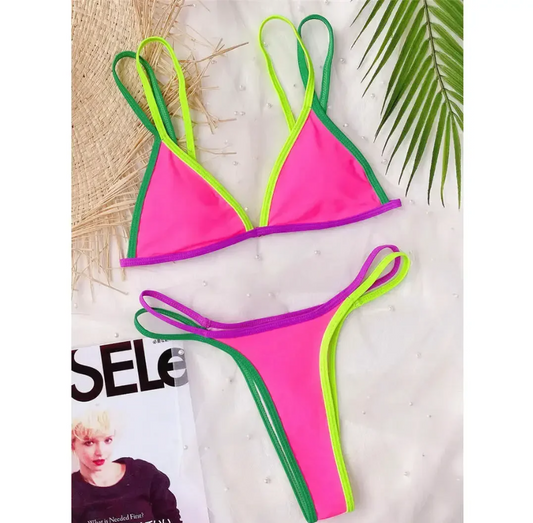 Neon Paradise Bikini - Women's Swimwear Bikini Set