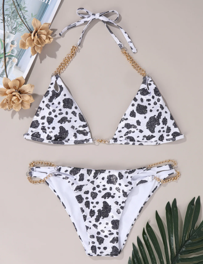 Cow Print Cutie Bikini - Women's Swimwear Bikini Set