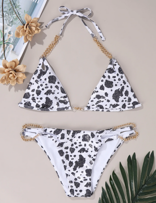 Cow Print Cutie Bikini - Women's Swimwear Bikini Set